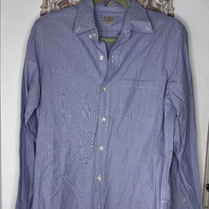 J. Crew blue thin lines Button Down dress Shirt size S like a new